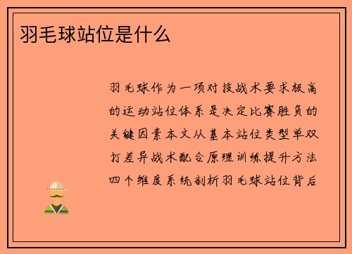 羽毛球站位是什么